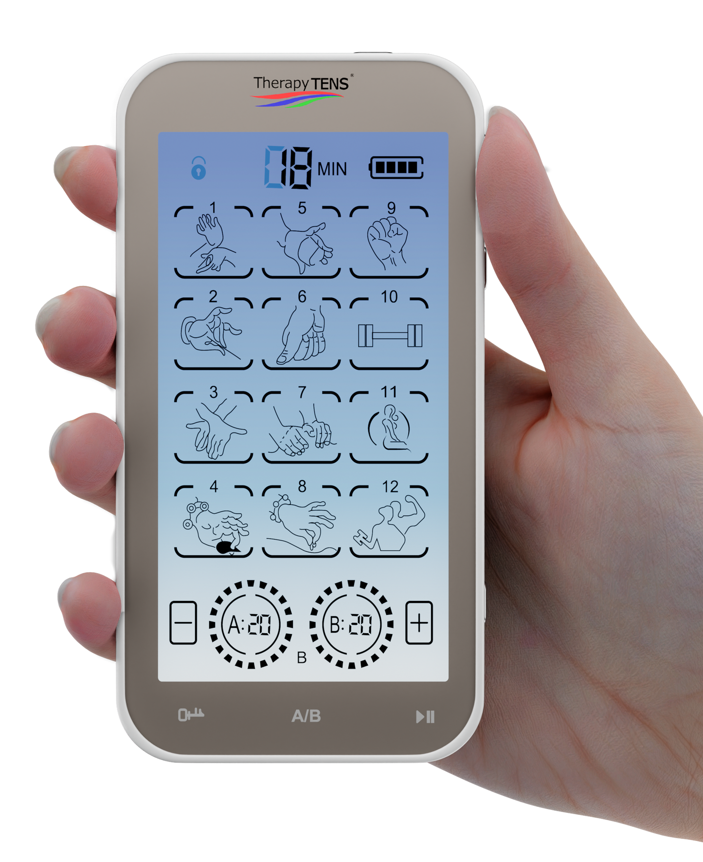 Therapy TENS Unit 4 Touch Screen Powerful Electronic Pulse Muscle Stimulator